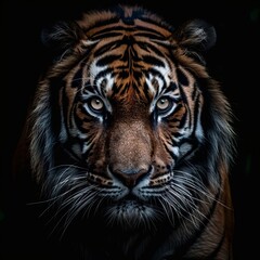 Fototapeta premium Tiger with a black background
