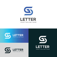 GS, SG letter logo design template elements. Modern abstract digital alphabet letter logo.