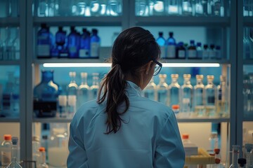 Female scientist working in a lab