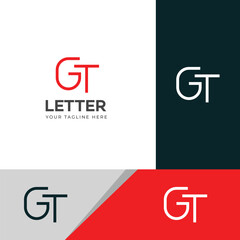 GT, TG letter logo design template elements. Modern abstract digital alphabet letter logo.