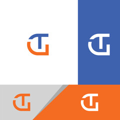 GT, TG letter logo design template elements. Modern abstract digital alphabet letter logo.