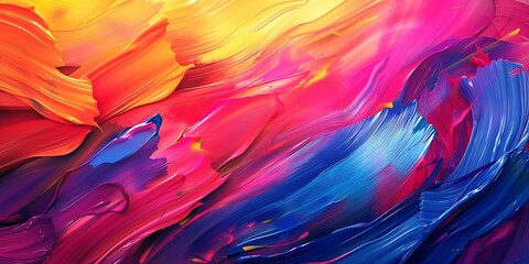 Abstract Paint Strokes Background A vibrant abstract background with dynamic paint strokes in various colors, capturing an energetic and artistic feel. no noise neat and clean high quality 4k aa
