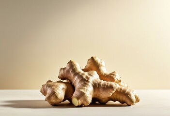 organic ginger, raw food, copy space for text
