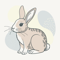 simple and cute rabbit illustration