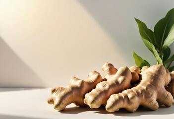 organic ginger, raw food, copy space for text
