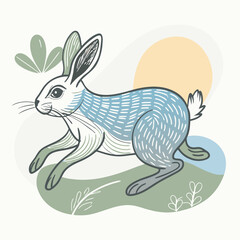 simple and cute rabbit illustration