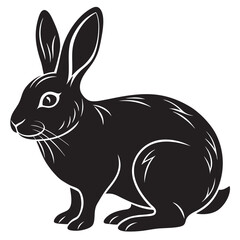 black rabbit isolated on white