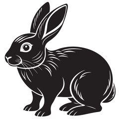 black and white rabbit