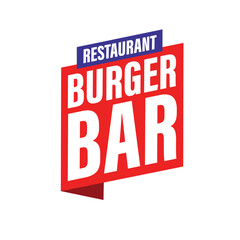 Restaurant Burger Bar sign label