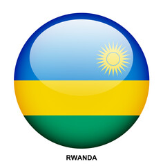 RWANDA flag button on white background