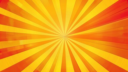Radiant sunburst background with vibrant yellow and orange rays emanating from the center, creating a dynamic and energetic visual effect.	