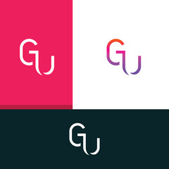 GU, UG letter logo design template elements. Modern abstract digital alphabet letter logo.