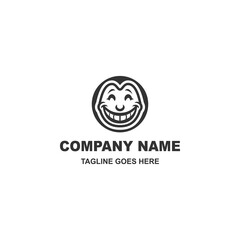 Fototapeta premium Abstract happy face logo design isolated on white background
