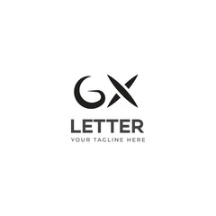 GX, XG letter logo design template elements. Modern abstract digital alphabet letter logo.