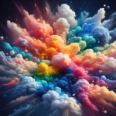 Cotton candy, all color, fly sky cloud isolated on clear white background