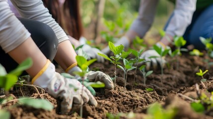 Naklejka premium Education and advocacy are key pillars of our efforts, as we empower our employees and communities to embrace eco-friendly practices and become champions of environmental conservation.