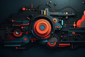 Obraz premium Futuristic background for technology and gaming concept. Beautiful background for games and mobile applications. 