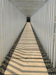 Beautiful light and shadow on the walkway arch area