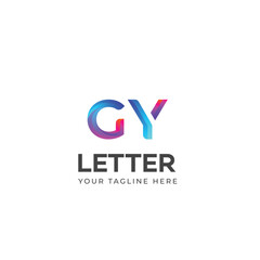 3D GY, YG letter logo design template elements. Modern abstract digital alphabet letter logo.