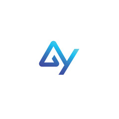 Fototapeta premium GY, YG letter logo design template elements. Modern abstract digital alphabet letter logo.