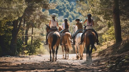 horse riding group, paseo a caballo grupo, caballos