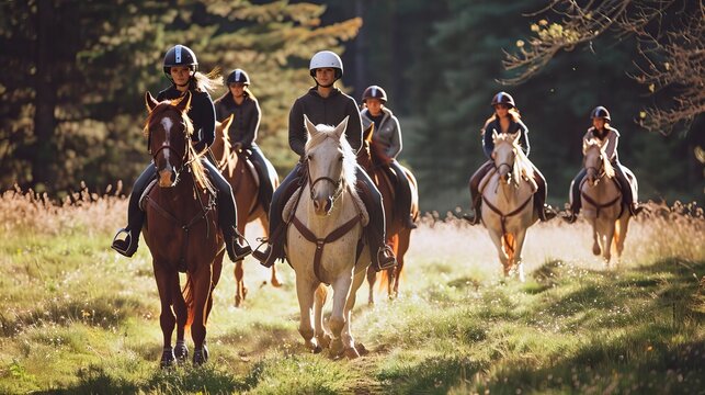 horse riding group, paseo a caballo grupo, caballos