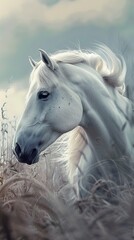 Obraz premium Sherry white horse, Caballo blanco de Jerez, caballos 