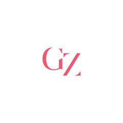 GZ, ZG letter logo design template elements. Modern abstract digital alphabet letter logo.