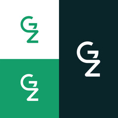GZ, ZG letter logo design template elements. Modern abstract digital alphabet letter logo.