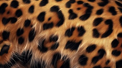 Close-up of leopard fur with distinctive spots.