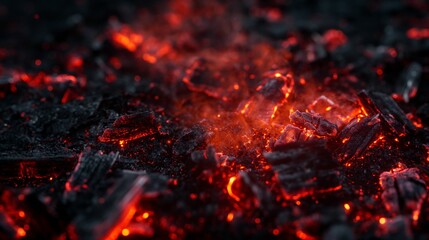 Image of glowing embers and charcoal.
