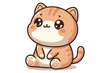 cute cat vector art in siting position