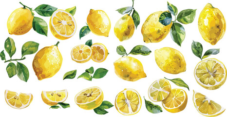 lemon watercolor clipart	