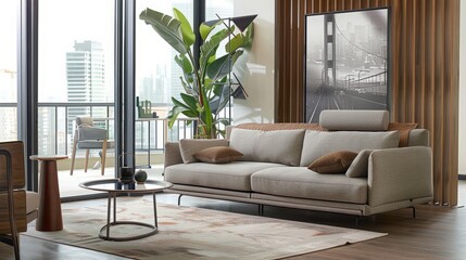 Chic and Functional Sofa Bed in a Home Office-Guest Room Combo