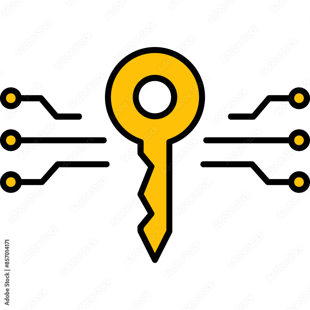 Wall mural digital key icon