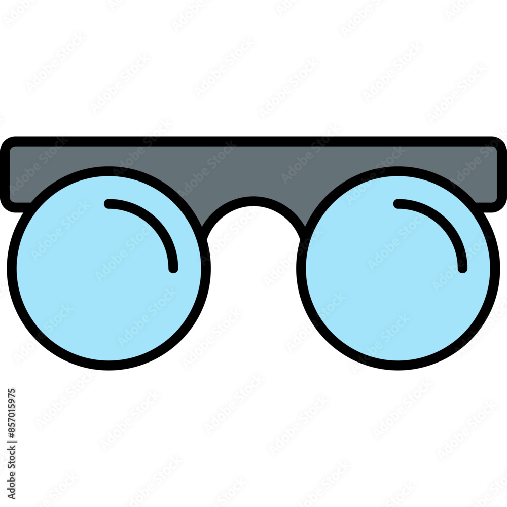 Sticker Vintage Glasses Icon