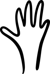 hand line art vector silhouette