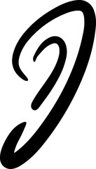 ear line art vector silhouette