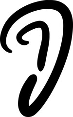 Naklejka premium ear line art vector silhouette