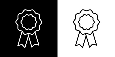 Medal icon. School icon. Education. Study icon. Black icon. Silhouette icon.