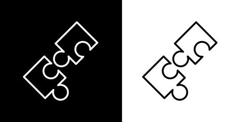 Puzzle icon. School icon. Education. Study icon. Black icon. Silhouette icon.