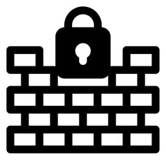Obraz premium firewall glyph icon vector illustration isolated on white background