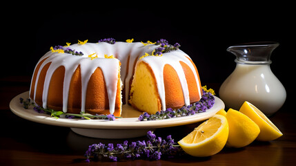 Lemon lavender bundt cake