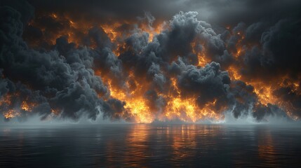 Fototapeta premium black clouds storm smoke isolated on transparent background 3 AI Generative