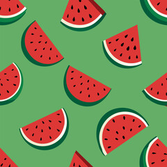 seamless pattern with watermelon