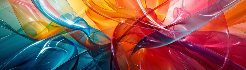 Fototapeta premium Abstract colorful swirl pattern, vibrant red, blue, orange.