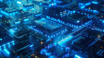 Blue lit keyboard by various wireless gadgets