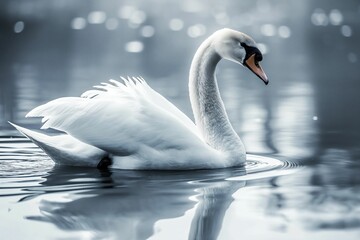 Obraz premium Elegant Swan on Water