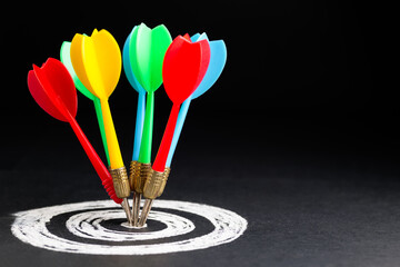 All the colorful darts hit on the center of the target, all for one purpose, set only one goal,...
