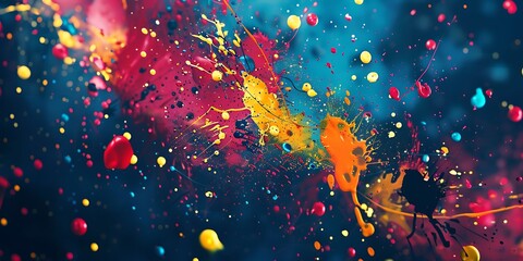 abstract Splatter Paint Background A dynamic abstract background featuring bold splatter paint patterns, capturing an energetic and creative spirit.